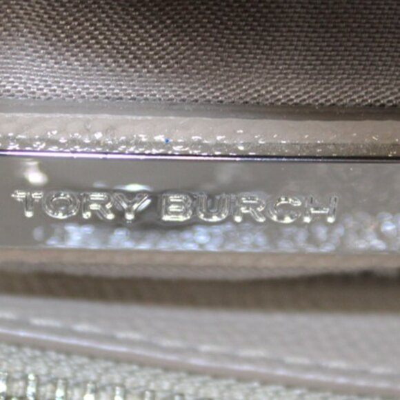 Tory Burch Patent Leather Chain Strap Tote Taupe Beige NWOT - Picture 11 of 14